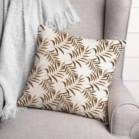 Palms Throw Pillow Brown {3}