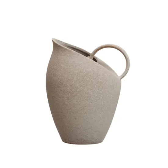 Hello Honey&reg; 9" White Textured Stoneware Pitcher in Reactive Glaze {3}