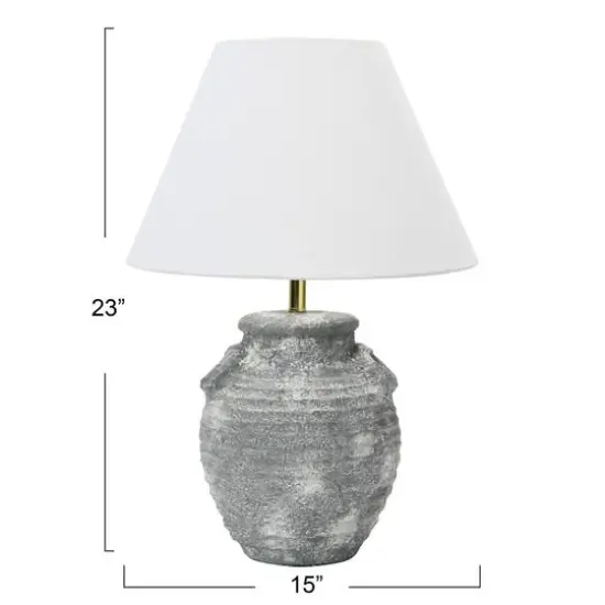 Hello Honey&reg; 23" Gray Terra Cotta Table Lamp {3}