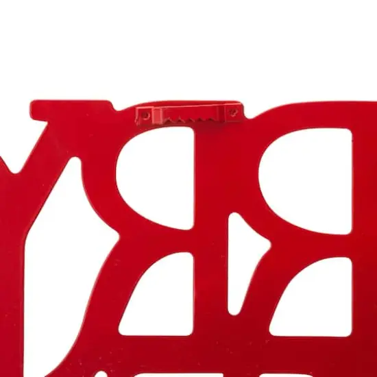 Glitzhome&reg; 24" Red Merry Christmas Metal Wall D&eacute;cor {8}