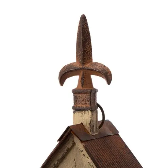 Glitzhome&reg; Tall Distressed Wood Church Bird House {7}
