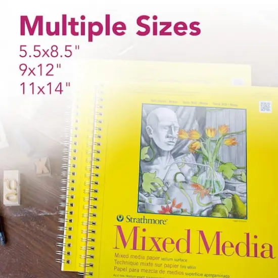 Strathmore Mixed Media Paper Pad, 300 Series, 40 Sheets, 5.5" x 8.5" {3}