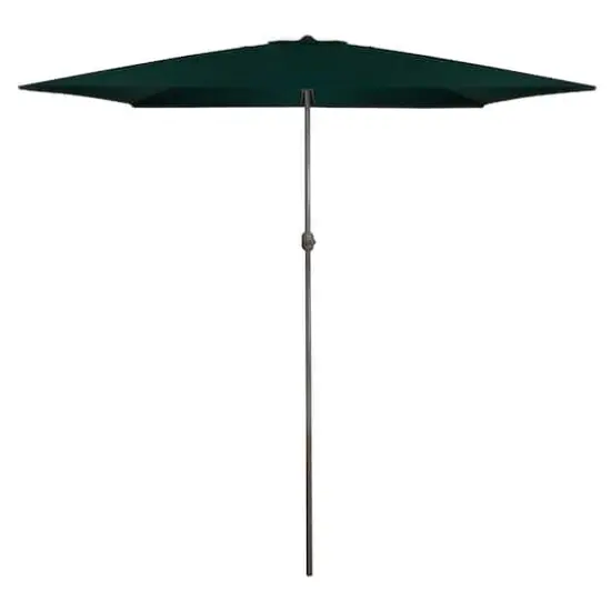 10ft. Hunter Green Patio Market Umbrella with Hand Crank {1}