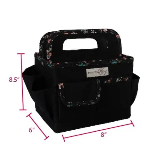 Everything Mary Black & Floral Collapsible Craft Caddy {4}