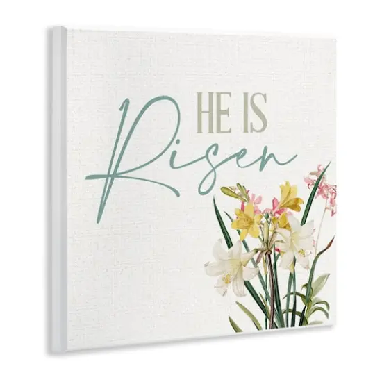 Stupell Industries He Is Risen Religious Easter Holiday Flower Blossoms Wall Plaque Art {4}