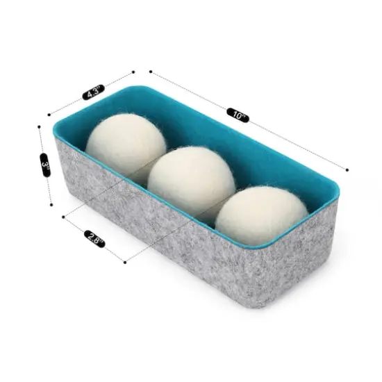 Welaxy Felt 3 Wool Dryer Balls with Turquoise Storage Tray {3}