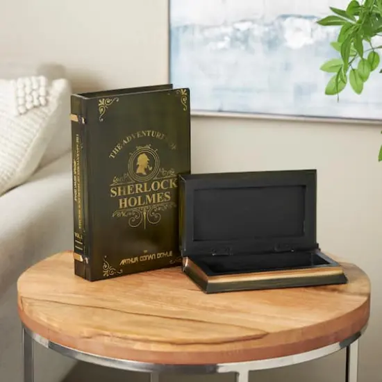 Green Wooden Sherlock Holmes Storage Faux Book Box Set {3}