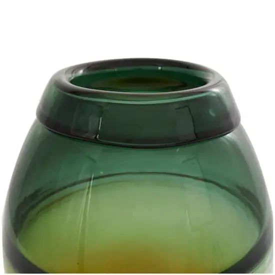 11" Green & Yellow Glass Ombre Vase {3}