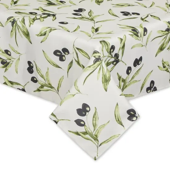 Olives Print Outdoor Tablecloth with Zipper, 60" x 84" {3}