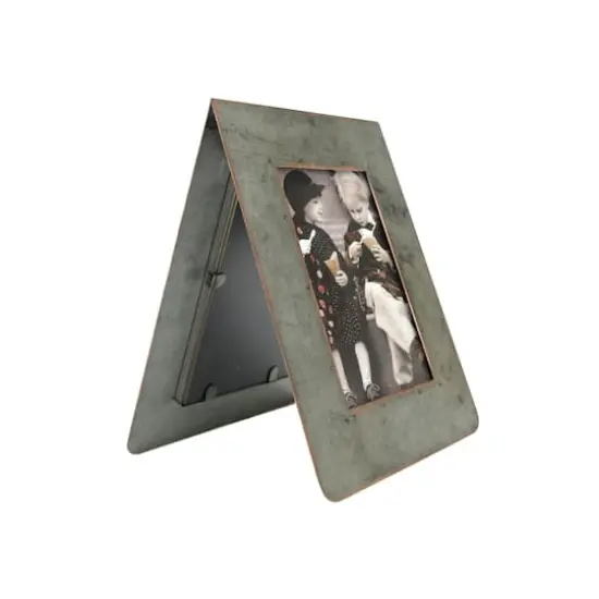 Hello Honey® Galvanized 2-Sided Vertical 3" x 5" Standing Picture Frame {5}