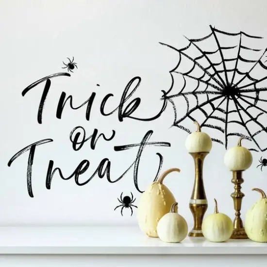 RoomMates Halloween Trick or Treat Spider Web Peel & Stick Decals {4}
