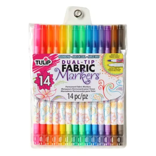 Tulip&reg; Dual Tip Permanent Fabric Markers&reg;, Set of 14 {1}