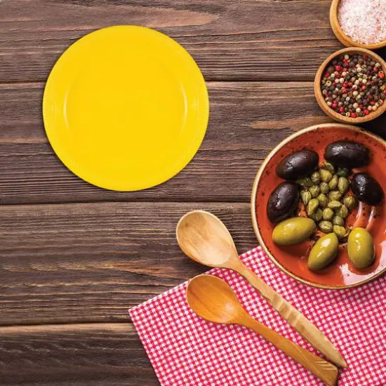 JAM Paper 7" Plastic Party Plates, 20ct. Yellow {5}