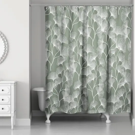 Gingko Shower Curtain Sage {3}