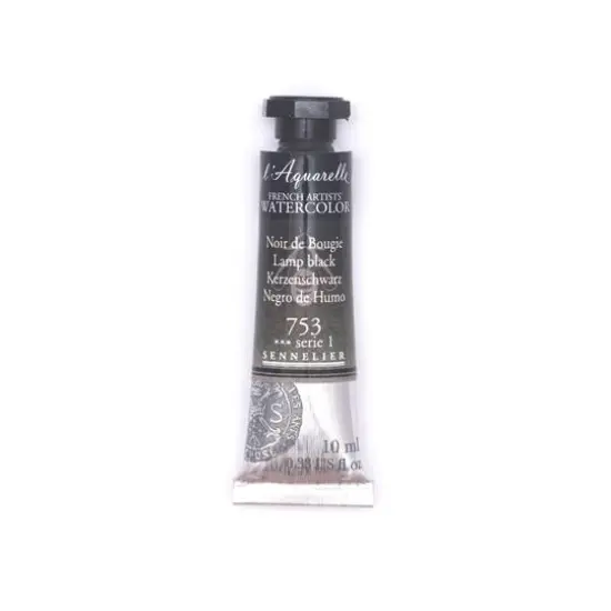 Sennelier French Artists' Watercolor, 10mL 753 Lamp Black S1 {1}