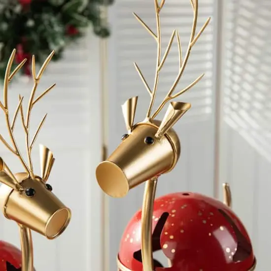 Glitzhome&reg; Christmas Reindeer Bell Set {6}