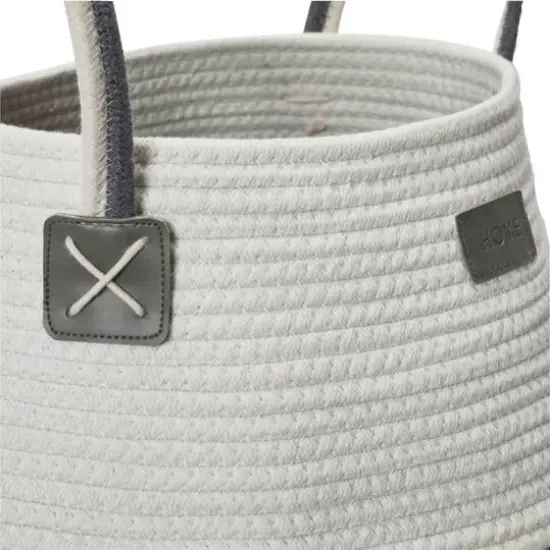 Household Essentials 15" Black & Ivory Bono Rope Basket {6}