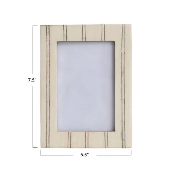 Hello Honey&reg; Cream & Gold Pinstripe Photo Frame {3}