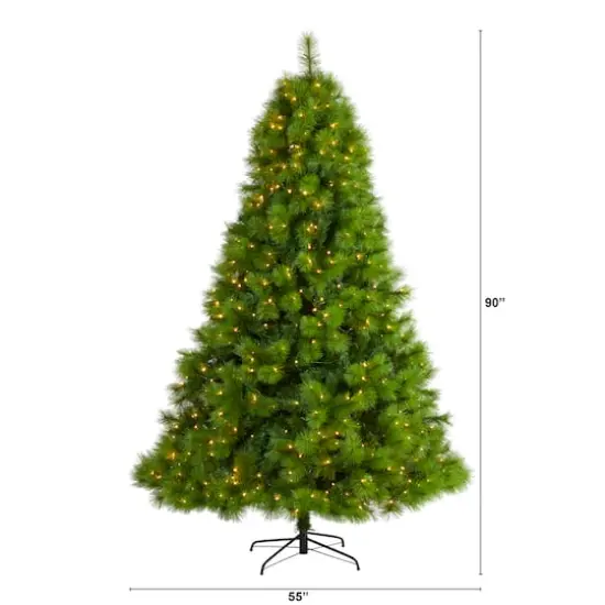 7.5ft. Pre-lit Green Scotch Pine Artificial Christmas Tree with Clear LED Lights {3}