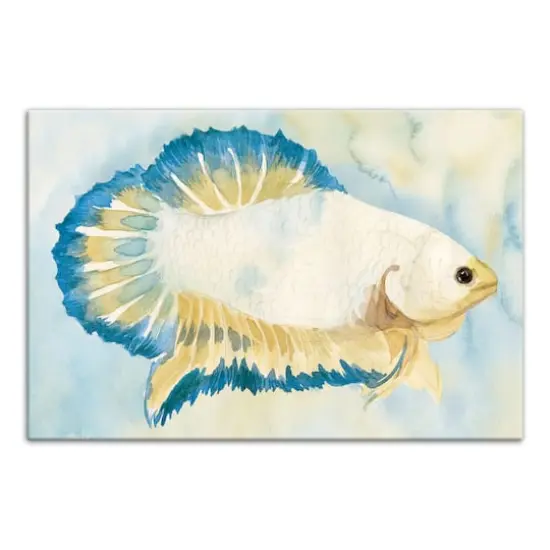 White And Blue Fish 18" x 12' Canvas Wall Art {1}