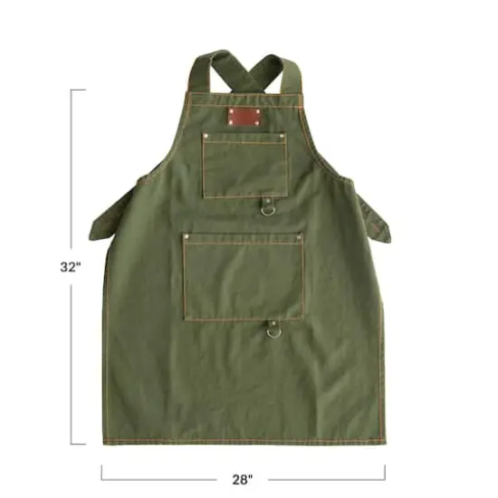 Hello Honey&reg; Green Cross Back Apron with Pockets & Rivets {6}