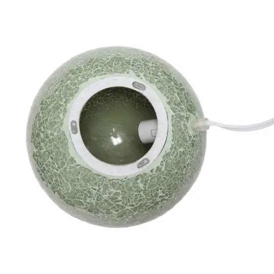 Simple Designs 8" Sage Green Mosaic Stone Ball Table Lamp {7}