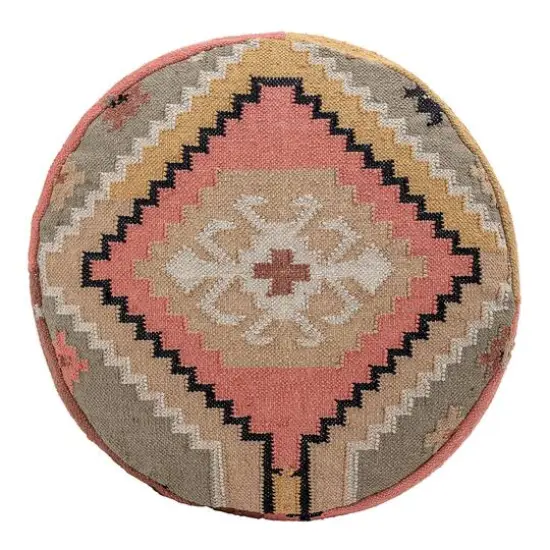 Hello Honey&reg; Multicolor Handwoven Cotton Kilim Pouf {8}