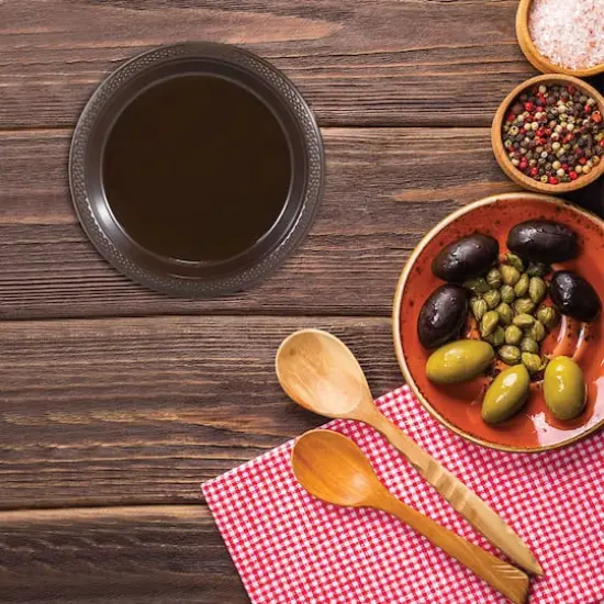 JAM Paper 7" Chocolate Brown Plastic Party Plates, 20ct. {3}