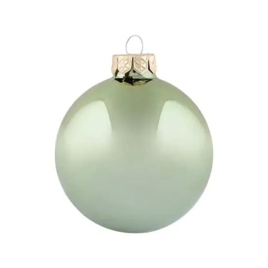 Whitehurst 6ct. 4" Shiny Glass Ball Ornaments Lime Shiny {1}