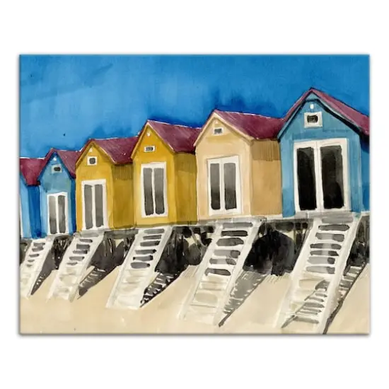 Beach Houses 20" x 16" Canvas Wall Art {1}