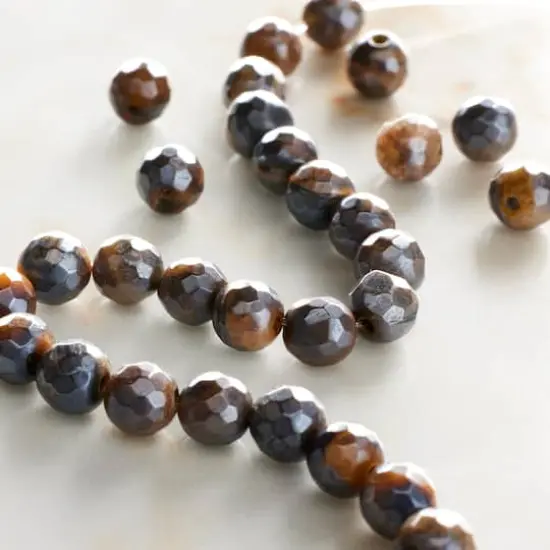 Yellow Tiger Eye Silverite Faceted Round Beads by Bead Landing&trade;, 6mm {3}