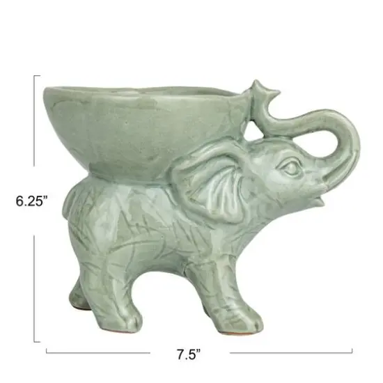 Hello Honey&reg; Gray 7.5" Majestic Stoneware Elephant Bowl  {9}