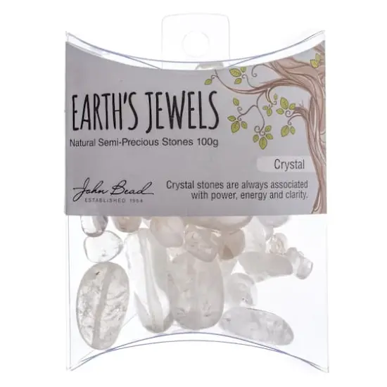 John Bead Earth's Jewels Natural Stone Bead Assortment, 100g Crystal Quatz {3}