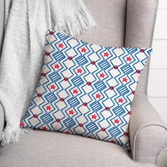Stars & Stripes Pattern Indoor/Outdoor Pillow {3}