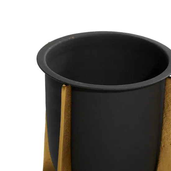 Black & Gold Aluminum Glam Planter Set {5}
