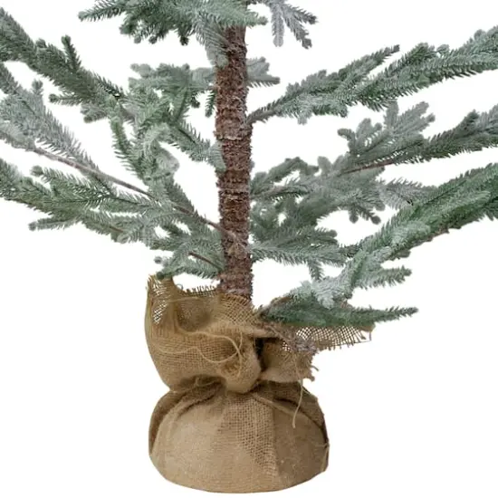 5ft. Unlit Frosted Pine Slim Artificial Christmas Tree in Burlap Base {5}