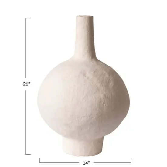 Hello Honey® 21" White Decorative Handmade Paper Mache Vase {5}