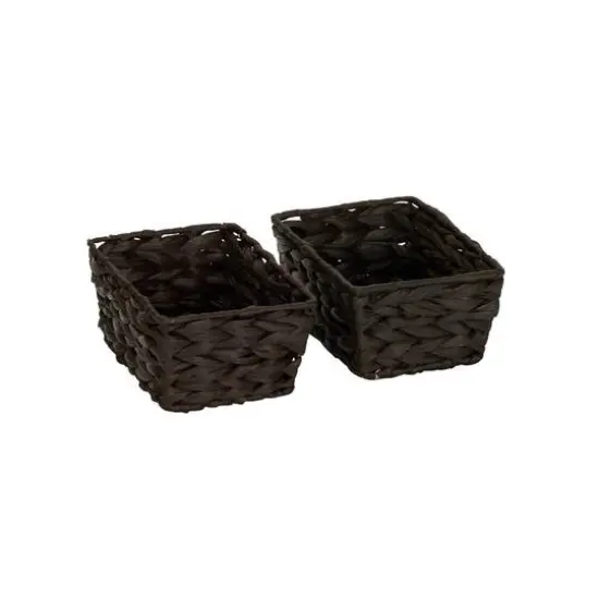 Household Essentials Dark Brown Wicker Storage Basket Set {7}