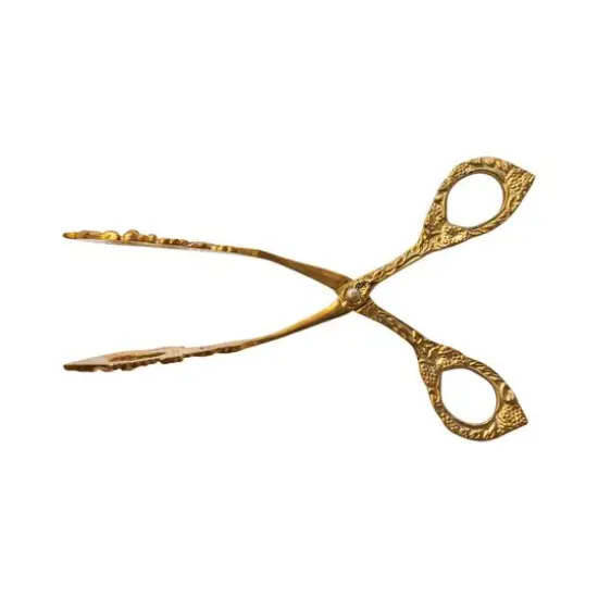 Hello Honey&reg; 7.25" Embossed Brass Grape Vine Shaped Kitchen Tongs {5}
