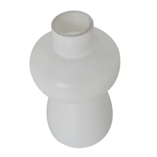 White Glass Unique Trumpet Vase Set {9}