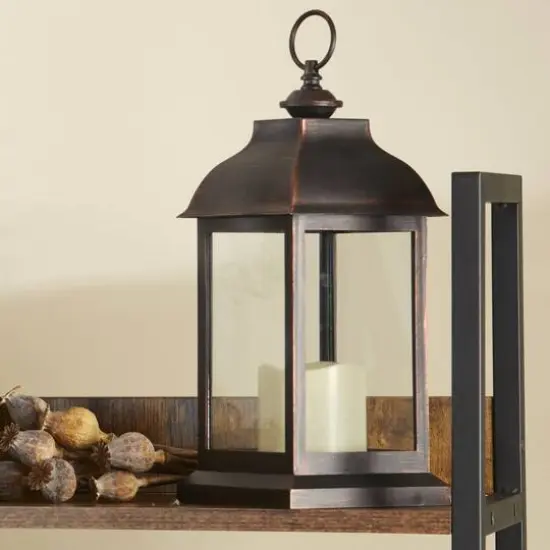 Kate Aspen&reg; 12" LED Vintage Manchester Decorative Copper Lantern {4}