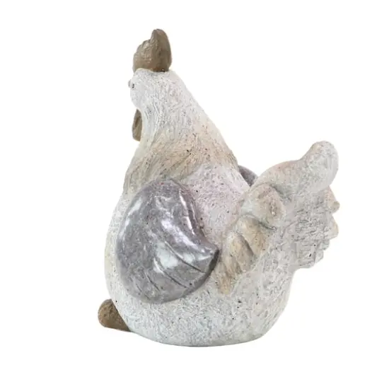 16" Gray Stone Country Hen Garden Sculpture {3}