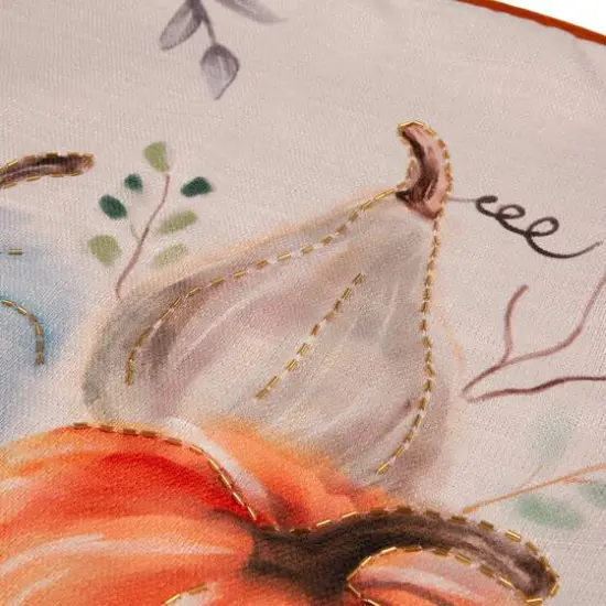 Glitzhome&reg; Faux Burlap Pumpkin Pillow Cover {8}