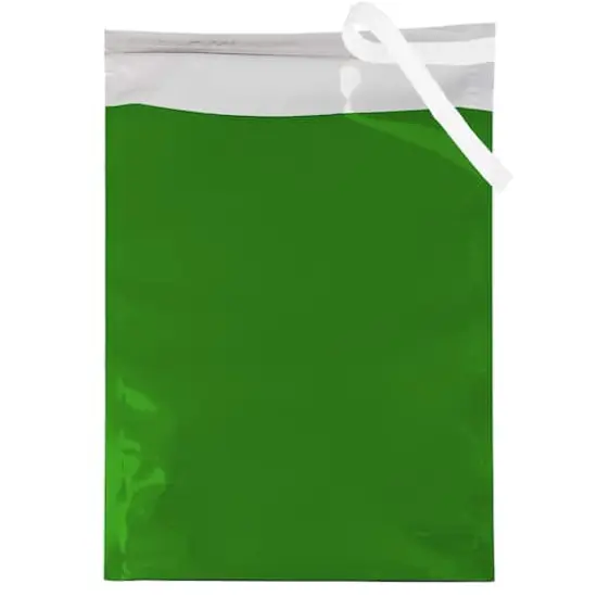JAM Paper 10" x 13" Green Foil Open End Envelope with Self Adhesive Closure, 25ct. {3}