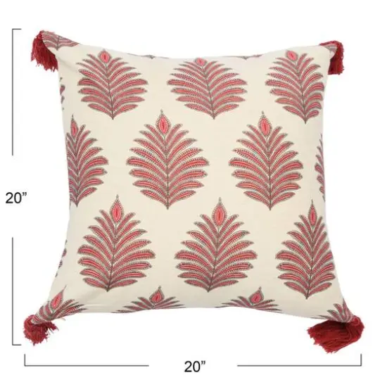 Hello Honey&reg; Fern Frond Square Pillow Cover with Tassels {4}