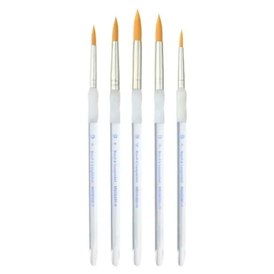 Soft-Grip&reg; Gold Taklon Round 5 Piece Brush Set {4}
