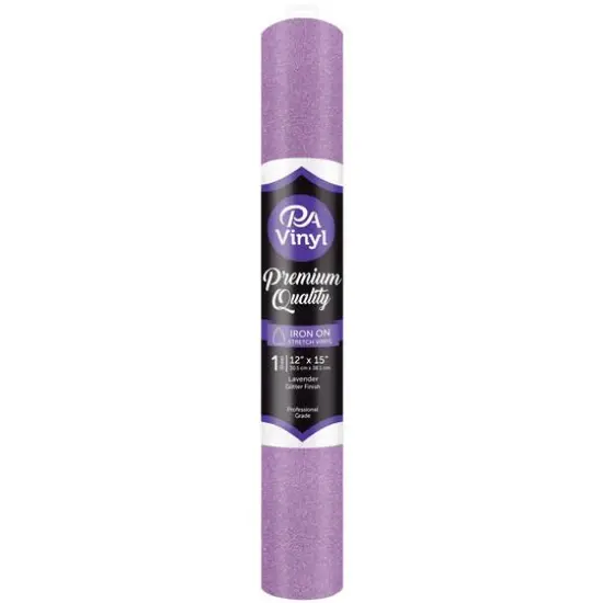 PA Vinyl Glitter Iron On Stretch Vinyl Lavender {1}