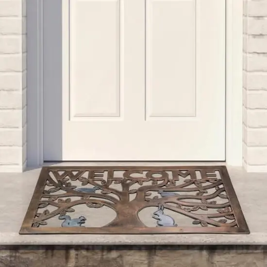 Copper Animals in Tree Welcome Doormat {3}
