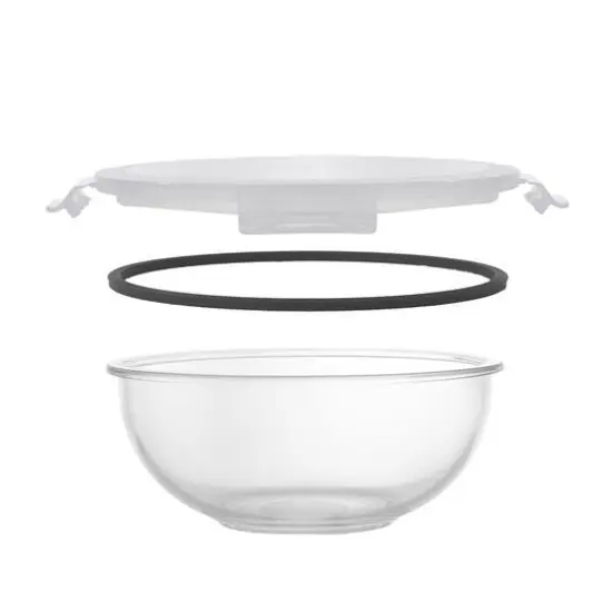 JoyJolt&reg; Black Glass Mixing Bowls Set {8}