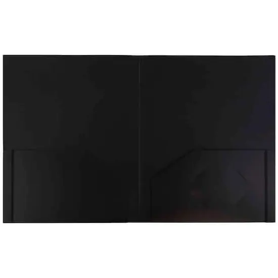 JAM Paper Heavy Duty Plastic 2-Pocket Folders, 6ct. Black {4}